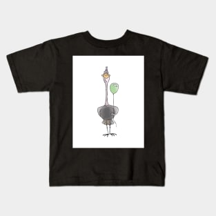 Ostrich with Balloon - Happy Birthday Kids T-Shirt